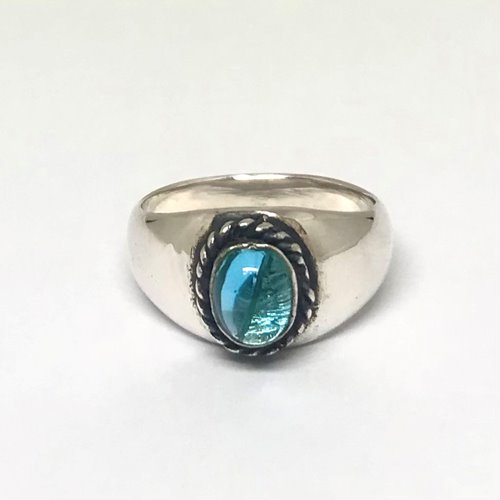 8x6 Blue Topaz Ring