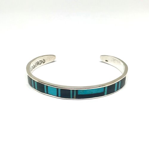 Black &amp; Blue  Inlay Cuff Bracelet