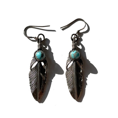 Feather with Turquise Earring